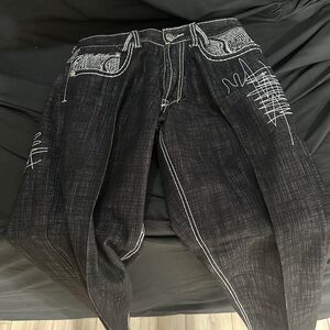 Black Jeans with White Stitching-Y2K victorious jeans-size 34/34-#575